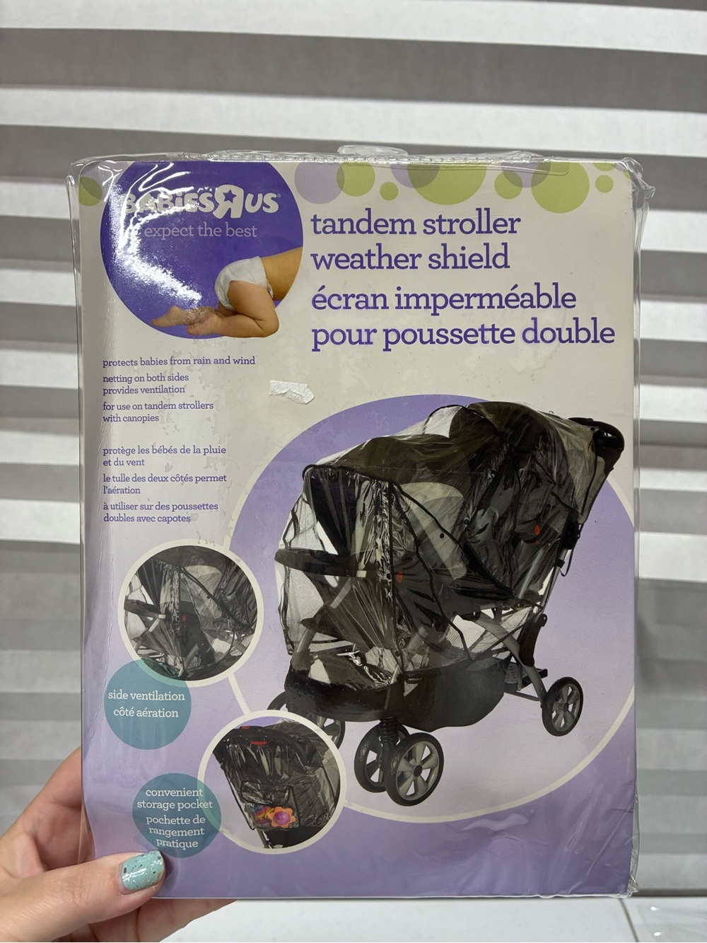 Tandem stroller weather shield babies waterproof wind rain new in package